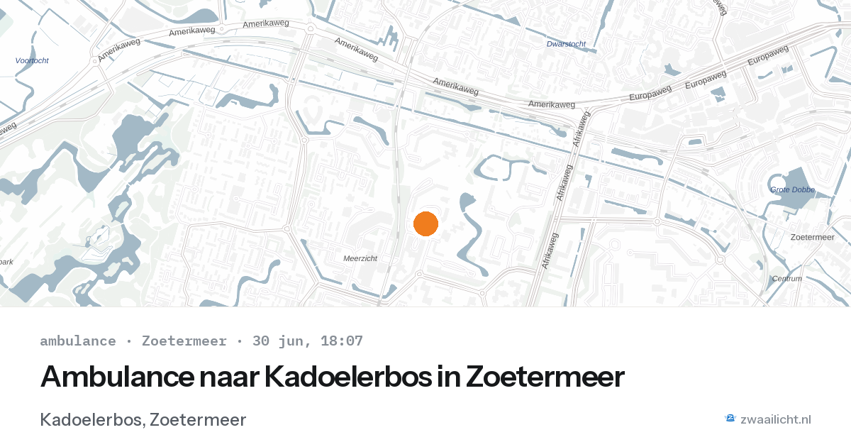 Ambulance naar Kadoelerbos in Zoetermeer — 30 jun 2026
