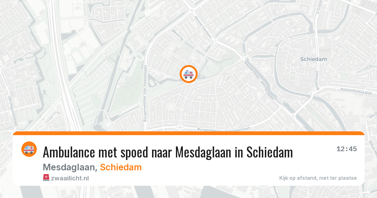 Ambulance met spoed naar Mesdaglaan in Schiedam — 23 jul 2026