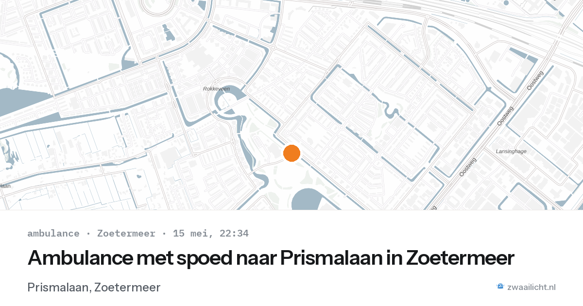Ambulance met spoed naar Prismalaan in Zoetermeer — 15 mei 2026