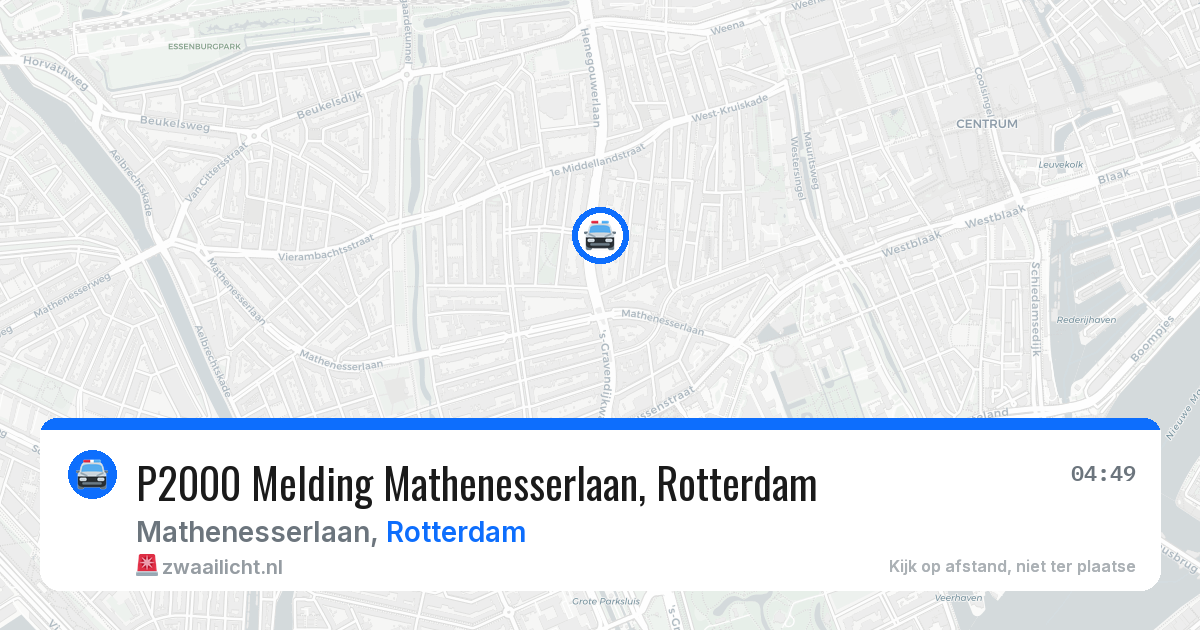 P2000 Melding Mathenesserlaan, Rotterdam — 8 jul 2026