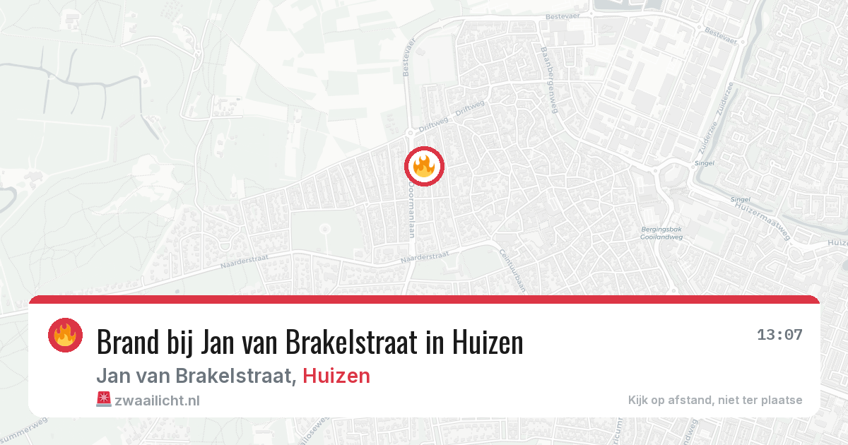 Brand bij Jan van Brakelstraat in Huizen — 28 mei 2026