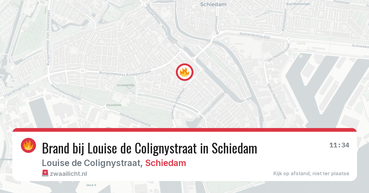 Brand bij Louise de Colignystraat in Schiedam — 28 jun 2026
