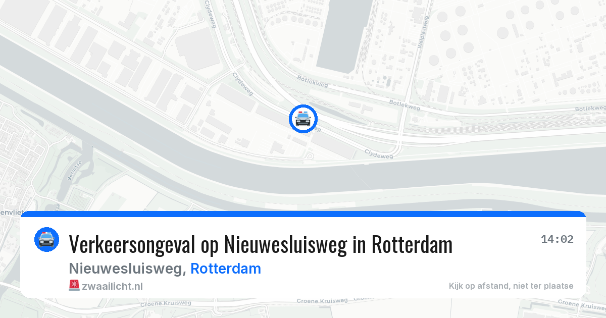 Verkeersongeval op Nieuwesluisweg in Rotterdam — 20 apr 2026