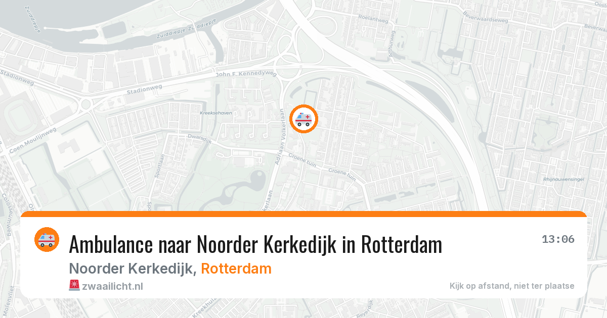 Ambulance naar Noorder Kerkedijk in Rotterdam — 9 aug 2026