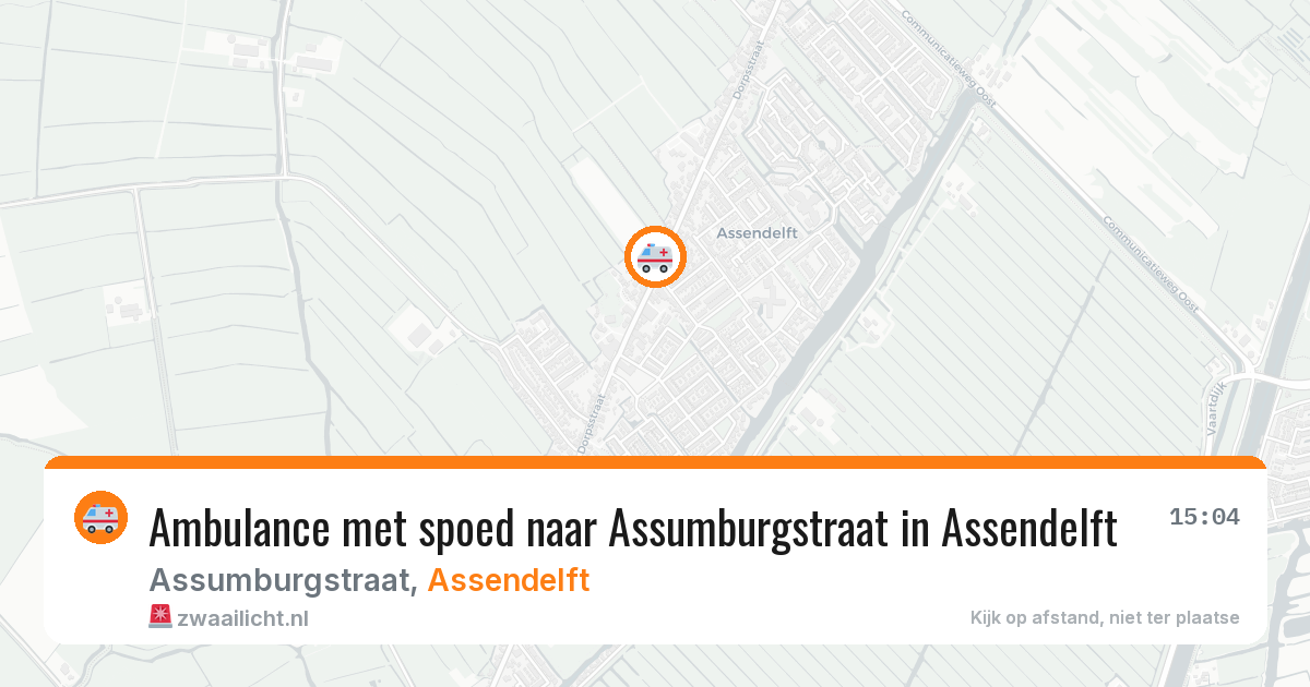 Ambulance met spoed naar Assumburgstraat in Assendelft — 14 aug 2026