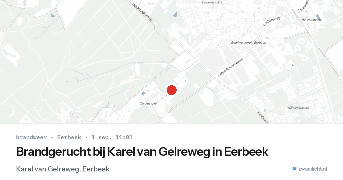 Brandgerucht bij Karel van Gelreweg in Eerbeek — 1 sep 2026
