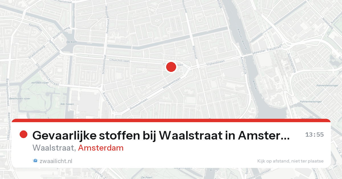 Gevaarlijke stoffen bij Waalstraat in Amsterdam — 24 aug 2026