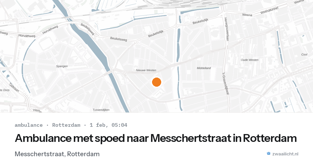 Ambulance met spoed naar Messchertstraat in Rotterdam — 1 feb 2026