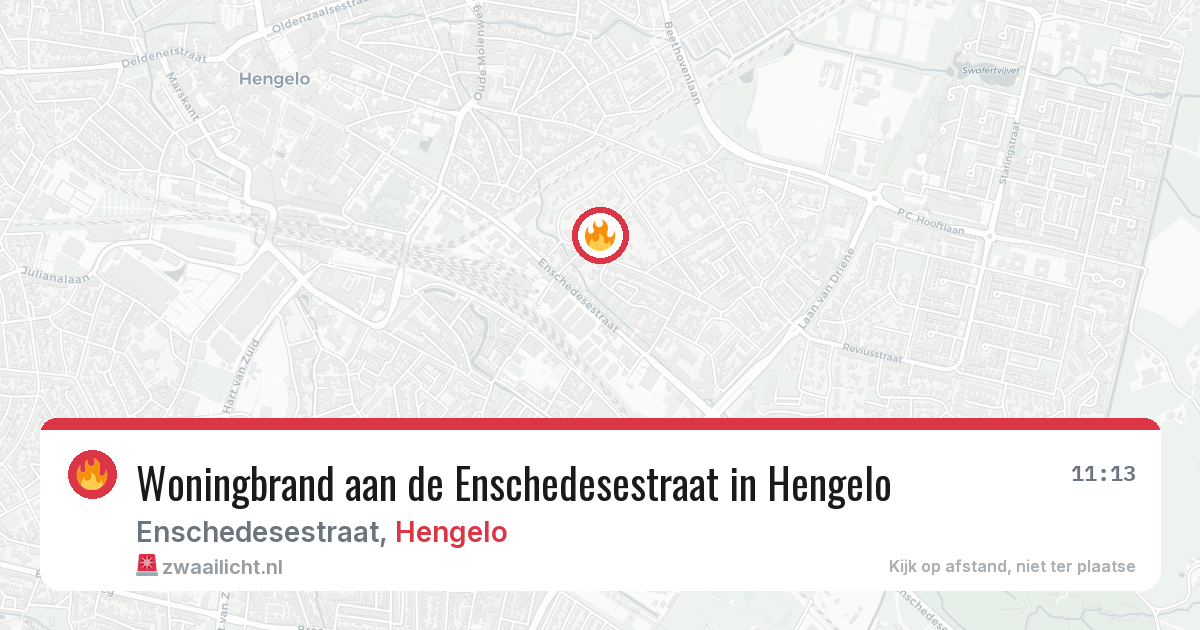 Woningbrand aan de Enschedesestraat in Hengelo — 16 jul 2026