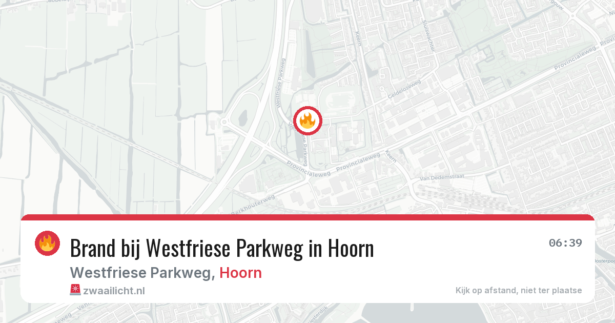 Brand bij Westfriese Parkweg in Hoorn — 25 mrt 2026