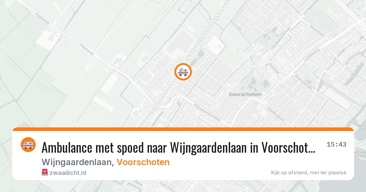Ambulance met spoed naar Wijngaardenlaan in Voorschoten — 3 aug 2026