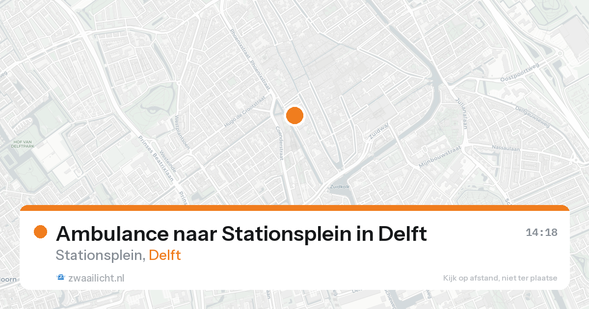 Ambulance naar Stationsplein in Delft — 19 aug 2026