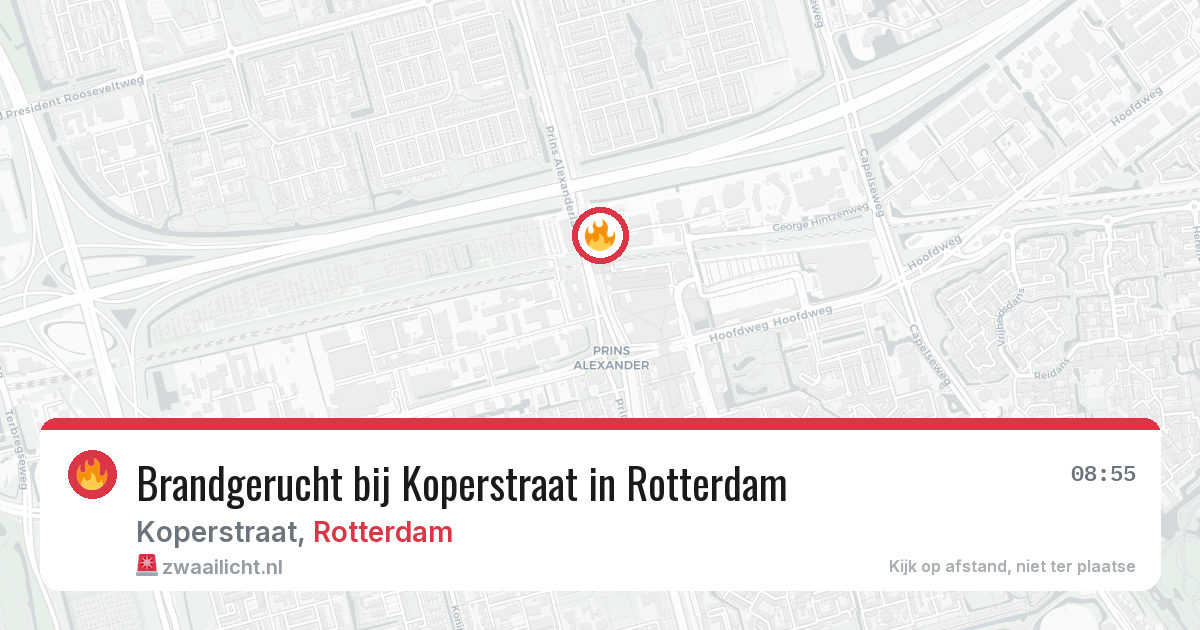 Brandgerucht bij Koperstraat in Rotterdam — 9 jun 2026