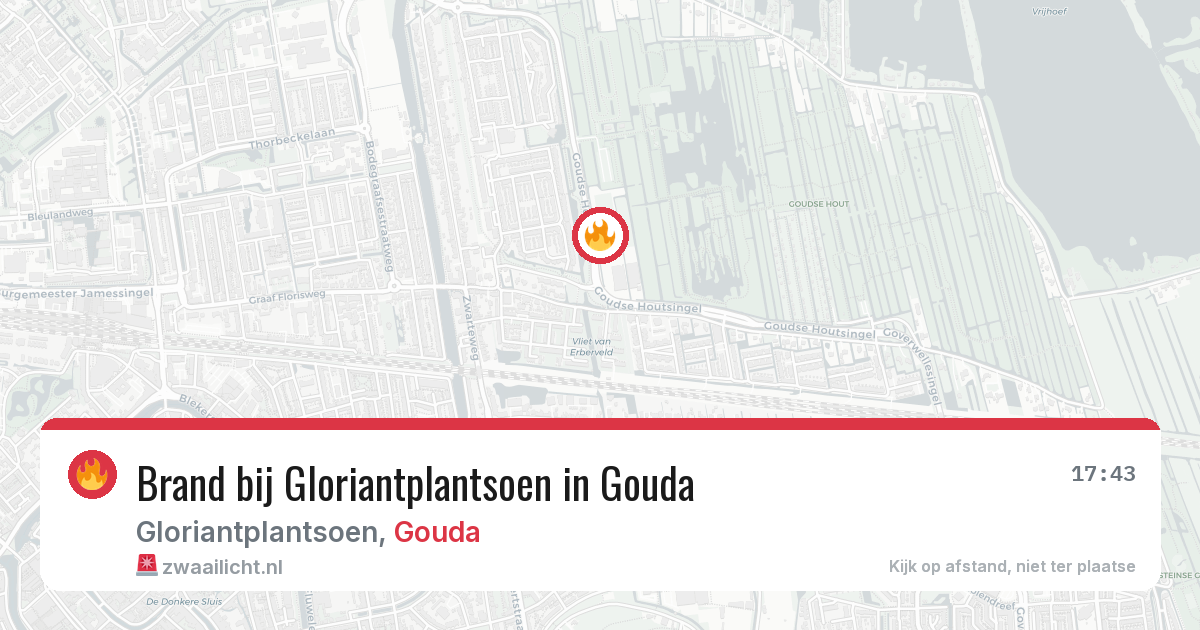 Brand bij Gloriantplantsoen in Gouda — 7 jun 2026