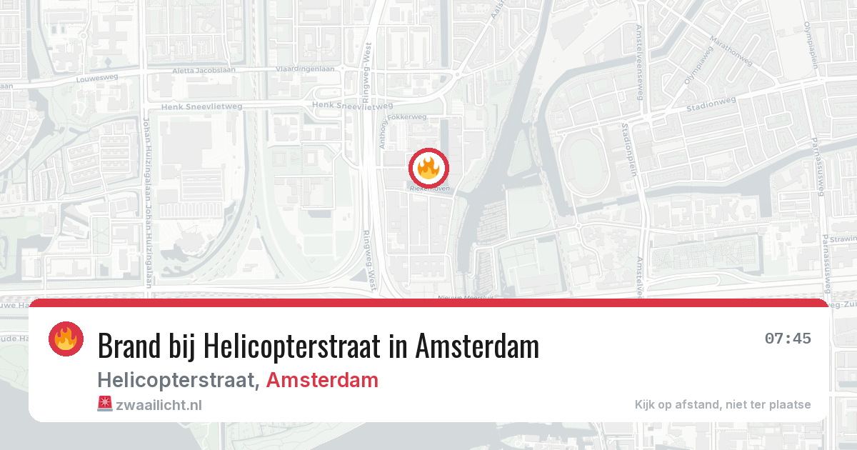 Brand bij Helicopterstraat in Amsterdam — 26 mei 2026