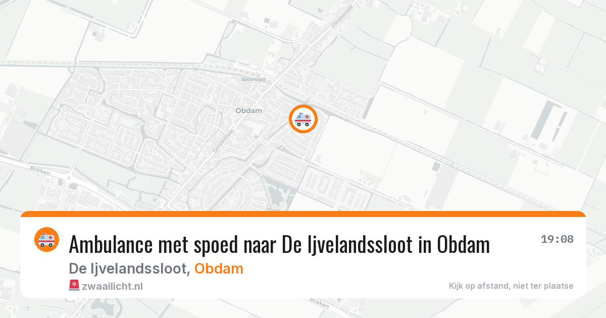 Ambulance met spoed naar De Ijvelandssloot in Obdam — 16 mei 2026