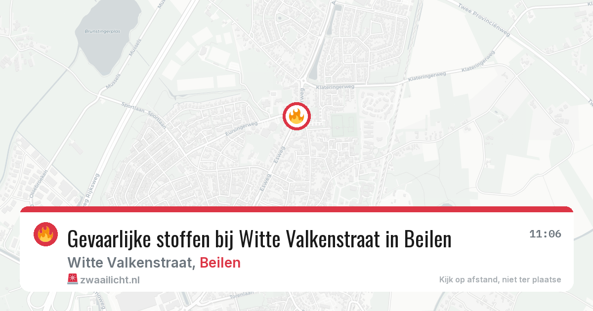 Gevaarlijke stoffen bij Witte Valkenstraat in Beilen — 10 aug 2026