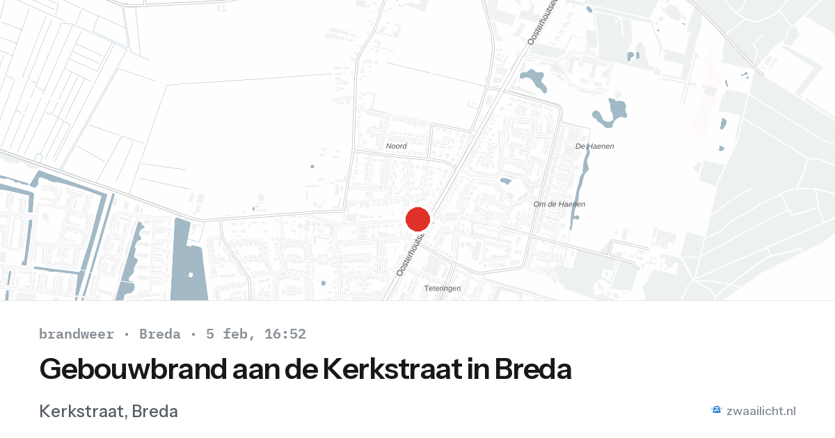 Gebouwbrand aan de Kerkstraat in Breda — 5 feb 2026