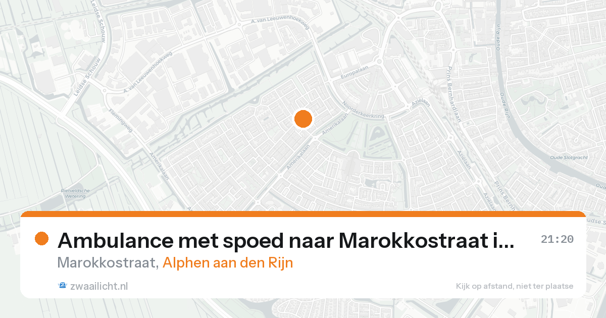 Ambulance met spoed naar Marokkostraat in Alphen aan den Rijn — 8 jul 2026