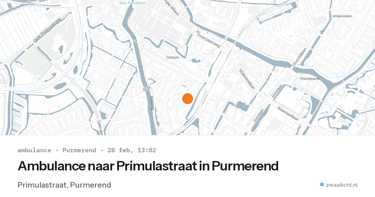 Ambulance naar Primulastraat in Purmerend — 28 feb 2026