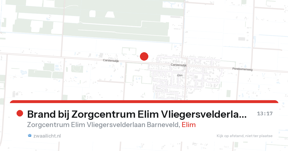 Brand bij Zorgcentrum Elim Vliegersvelderlaan Barneveld in Elim — 25 aug 2026