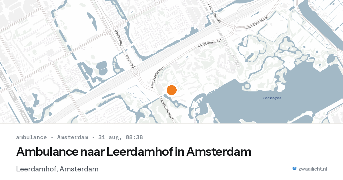 Ambulance naar Leerdamhof in Amsterdam — 31 aug 2026