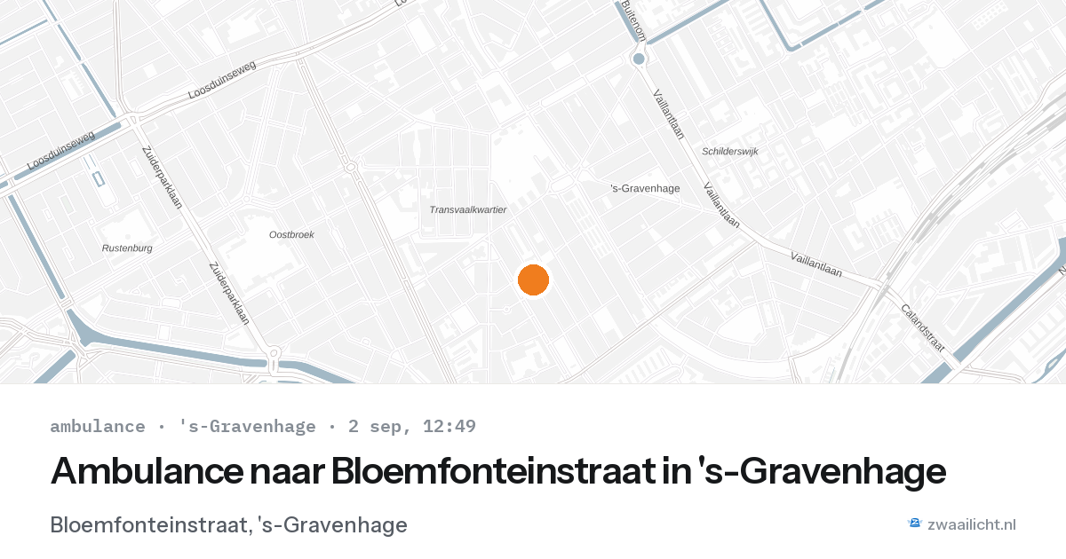 Ambulance naar Bloemfonteinstraat in 's-Gravenhage — 2 sep 2026