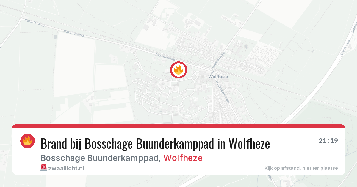 Brand bij Bosschage Buunderkamppad in Wolfheze — 20 mei 2026