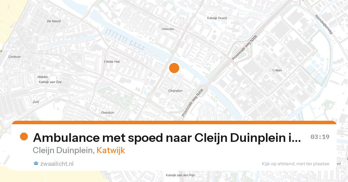 Ambulance met spoed naar Cleijn Duinplein in Katwijk — 28 aug 2026