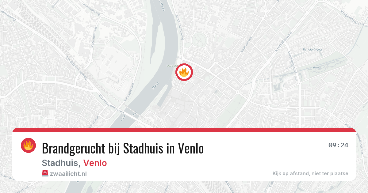 Brandgerucht bij Stadhuis in Venlo — 12 mei 2026