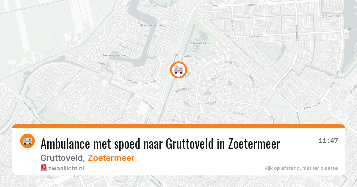 Ambulance met spoed naar Gruttoveld in Zoetermeer — 20 mei 2026