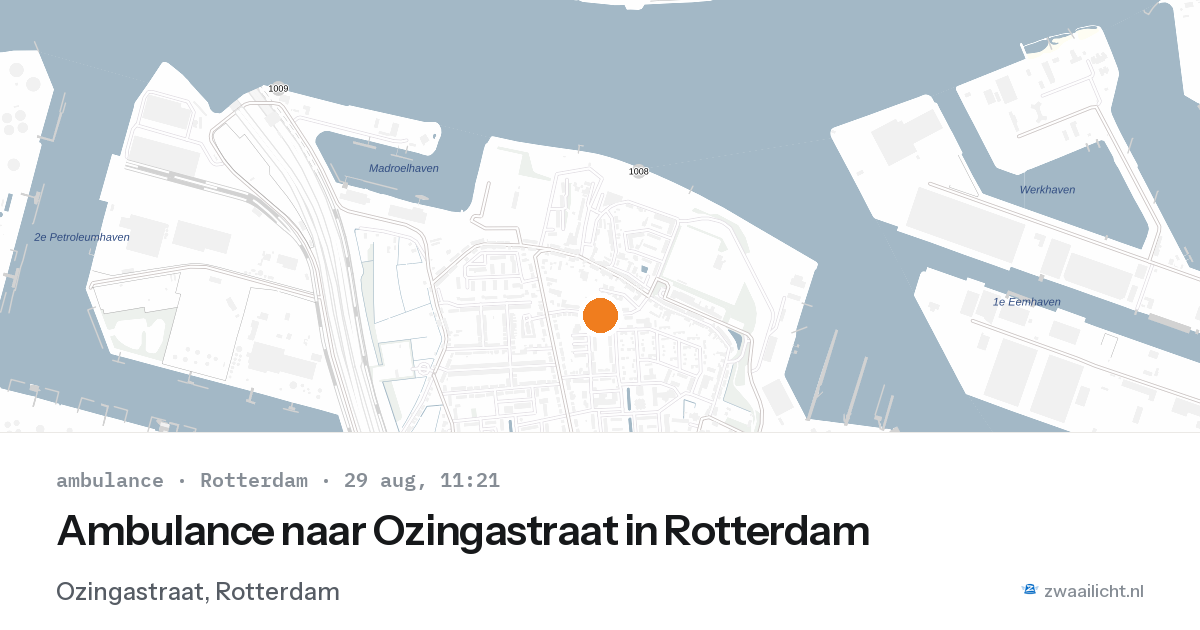 Ambulance naar Ozingastraat in Rotterdam — 29 aug 2026