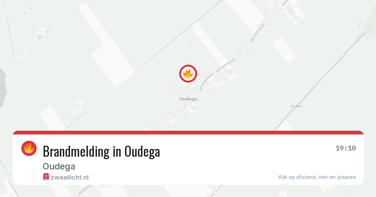 Brandmelding in Oudega — 20 feb 2026