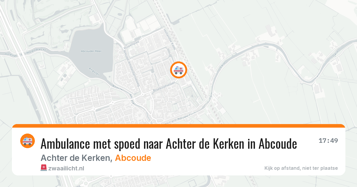 Ambulance met spoed naar Achter de Kerken in Abcoude — 1 aug 2026