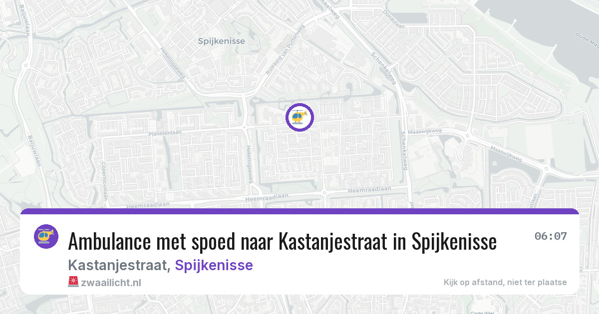 Ambulance met spoed naar Kastanjestraat in Spijkenisse — 30 jul 2026