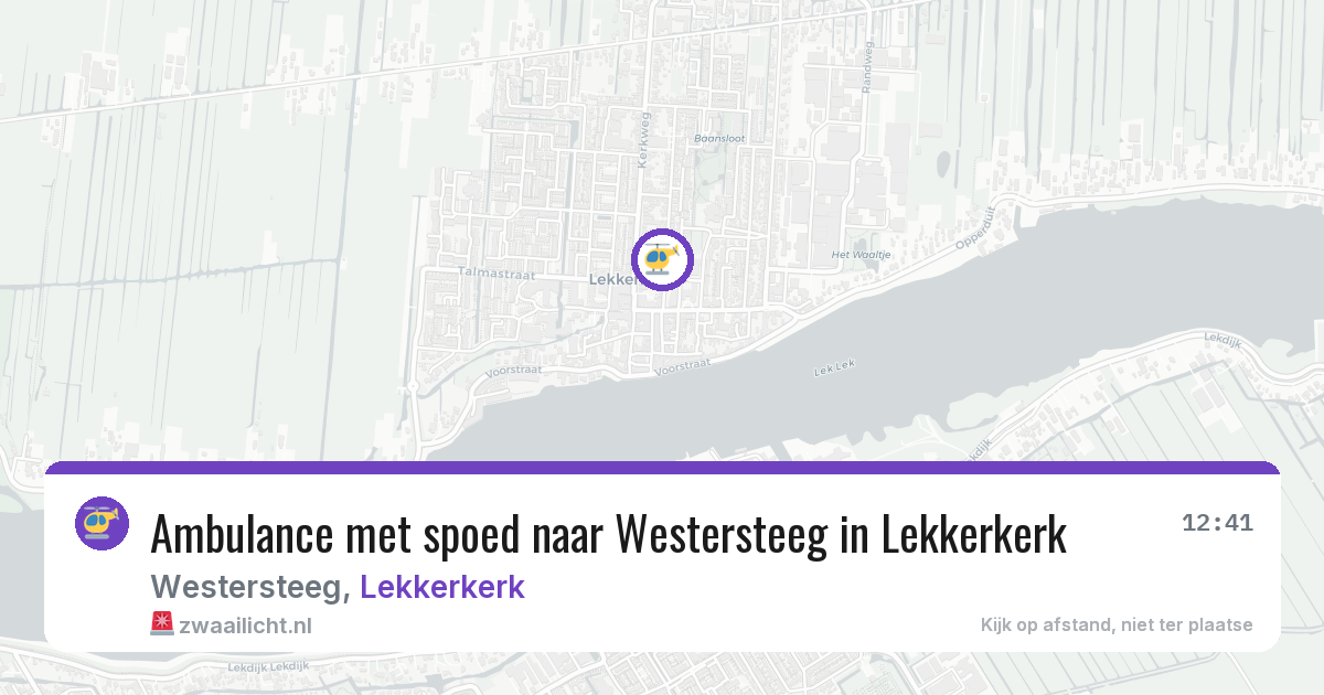 Ambulance met spoed naar Westersteeg in Lekkerkerk — 16 feb 2026