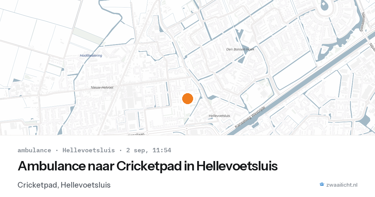 Ambulance naar Cricketpad in Hellevoetsluis — 2 sep 2026