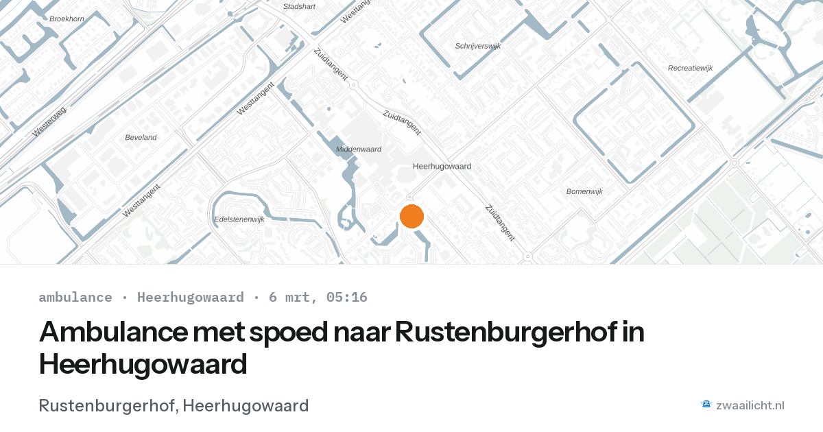 Ambulance met spoed naar Rustenburgerhof in Heerhugowaard — 6 mrt 2026