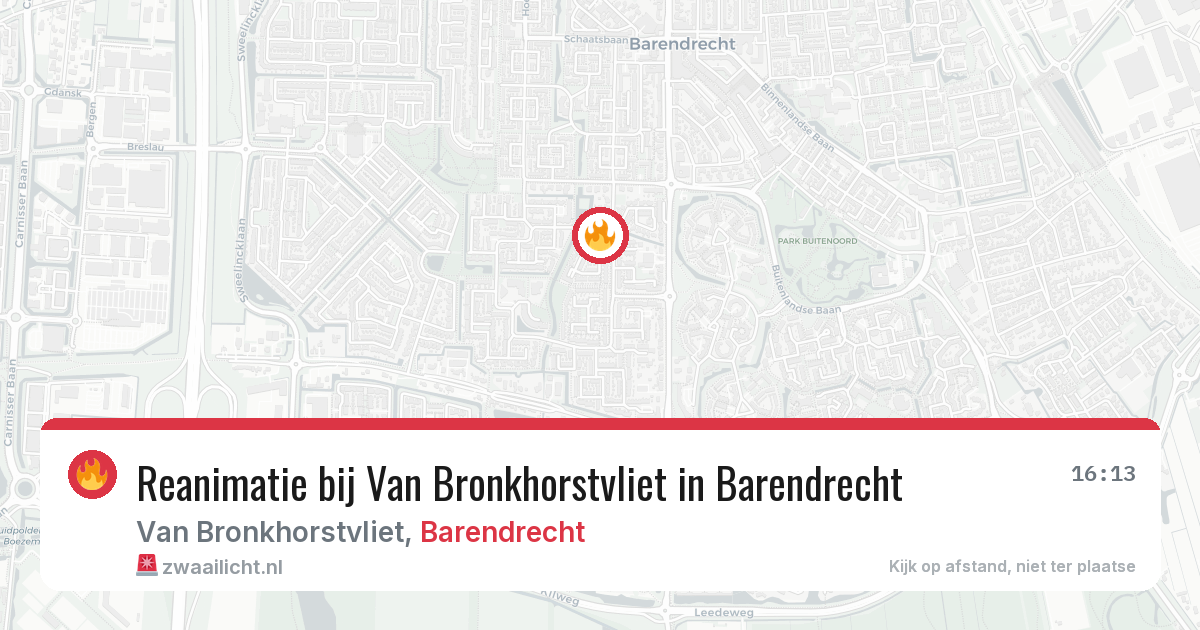 Reanimatie bij Van Bronkhorstvliet in Barendrecht — 14 mei 2026