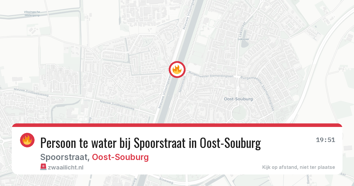 Persoon te water bij Spoorstraat in Oost-Souburg — 13 jun 2026