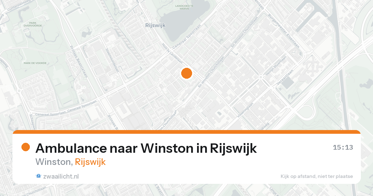 Ambulance naar Winston in Rijswijk — 20 aug 2026