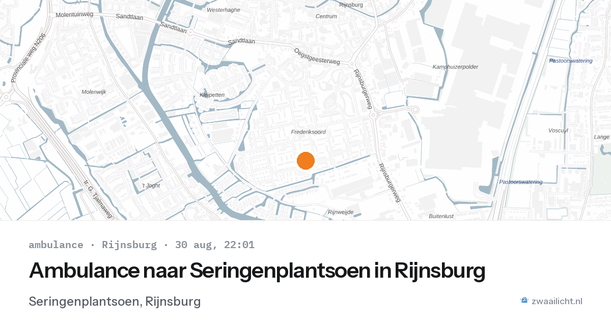 Ambulance naar Seringenplantsoen in Rijnsburg — 30 aug 2026