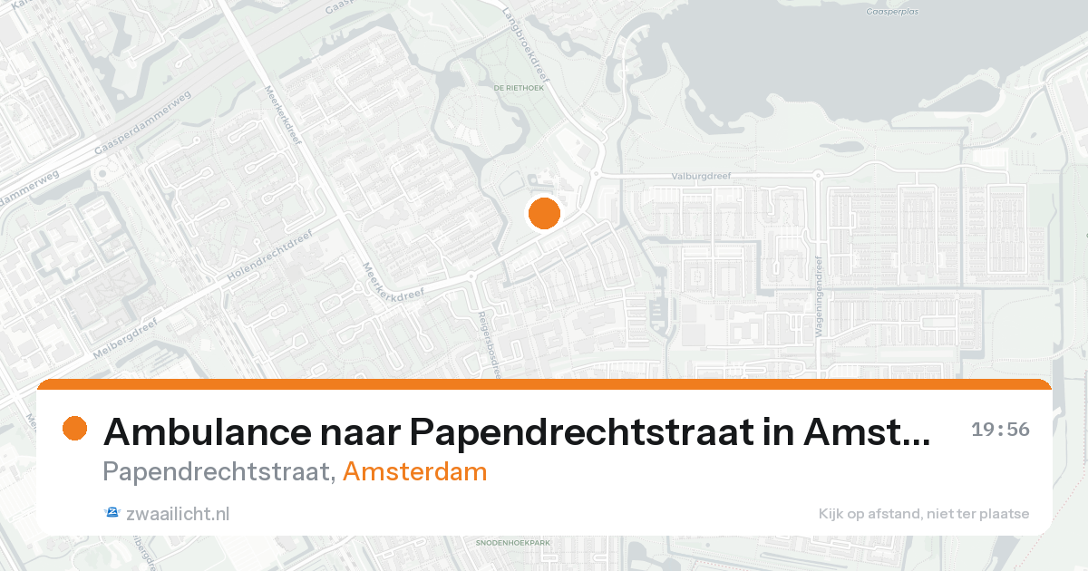 Ambulance naar Papendrechtstraat in Amsterdam — 19 aug 2026