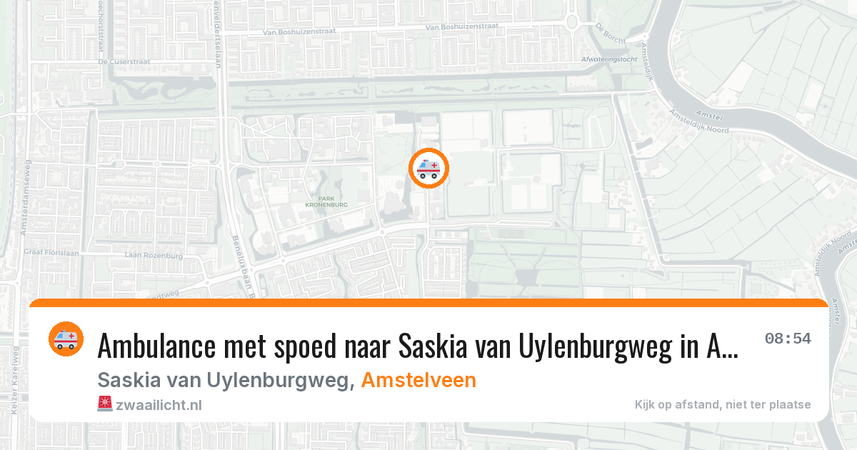Ambulance met spoed naar Saskia van Uylenburgweg in Amstelveen — 16 jul 2026