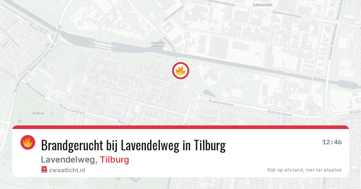 Brandgerucht bij Lavendelweg in Tilburg — 20 mei 2026