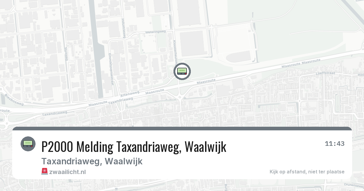 P2000 Melding Taxandriaweg, Waalwijk — 16 mrt 2026