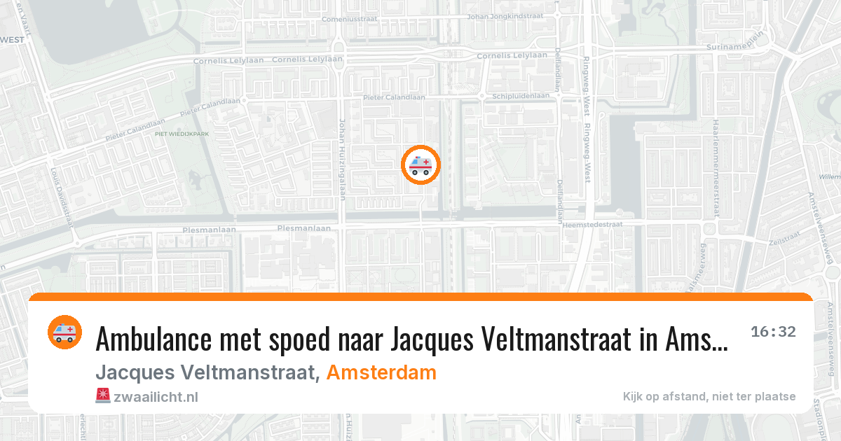 Ambulance met spoed naar Jacques Veltmanstraat in Amsterdam — 7 mei 2026