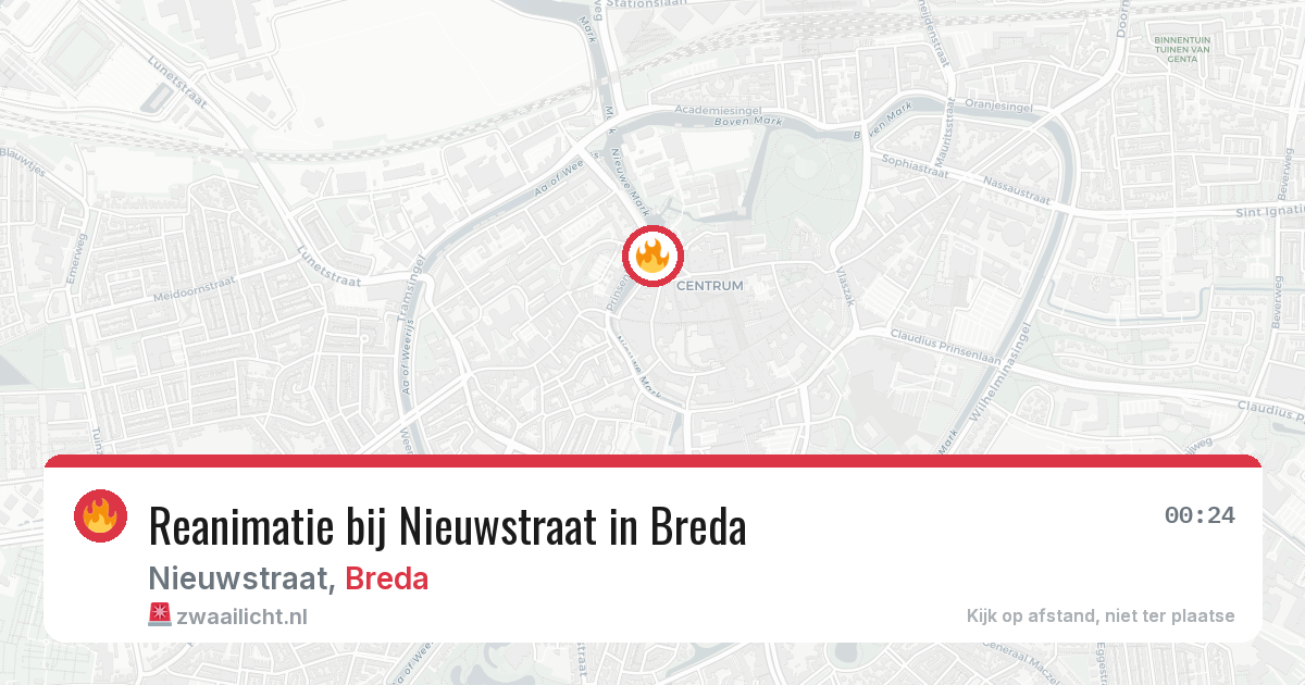 Reanimatie bij Nieuwstraat in Breda — 27 apr 2026