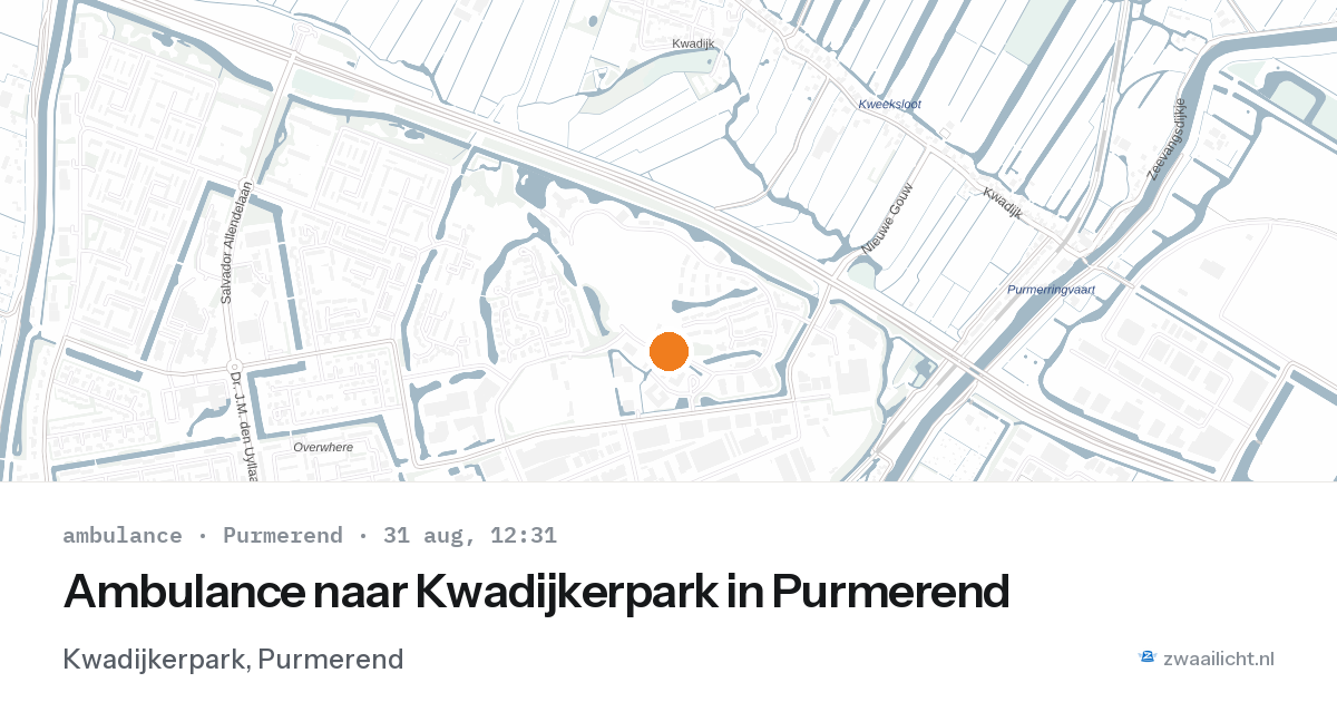 Ambulance naar Kwadijkerpark in Purmerend — 31 aug 2026