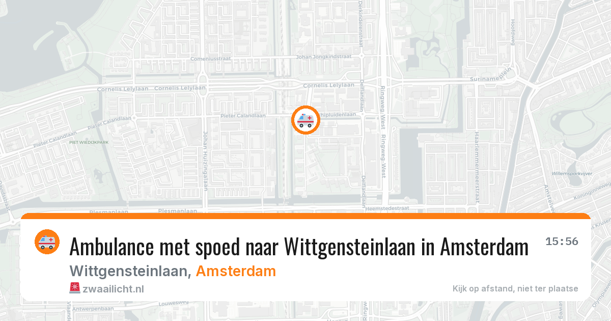 Ambulance met spoed naar Wittgensteinlaan in Amsterdam — 13 aug 2026